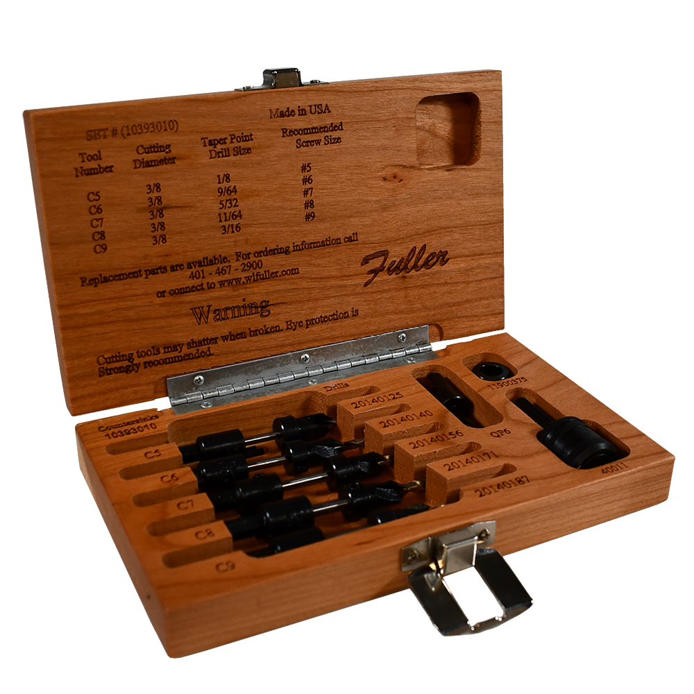 Fuller #10 countersink and tapered drill bit quick change set