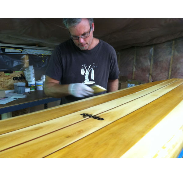 Entropy Clear Laminating Epoxy Resin CLR applied to a surfboard