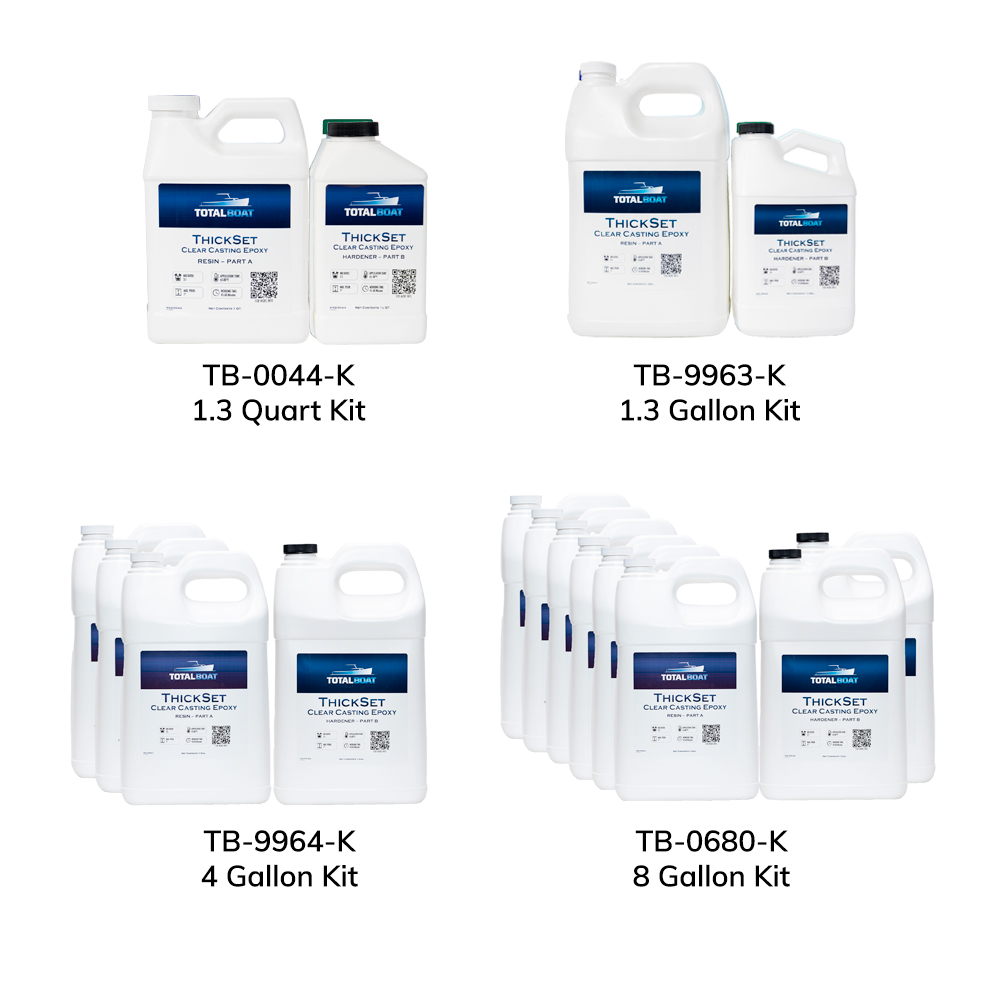 ThickSet Clear Casting Epoxy Available in 4 Kit Sizes
