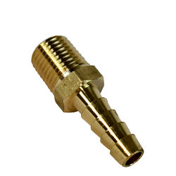 Brass Pipe to Hose Adapter - 5/16" Barb, 1/4" NPT Male
