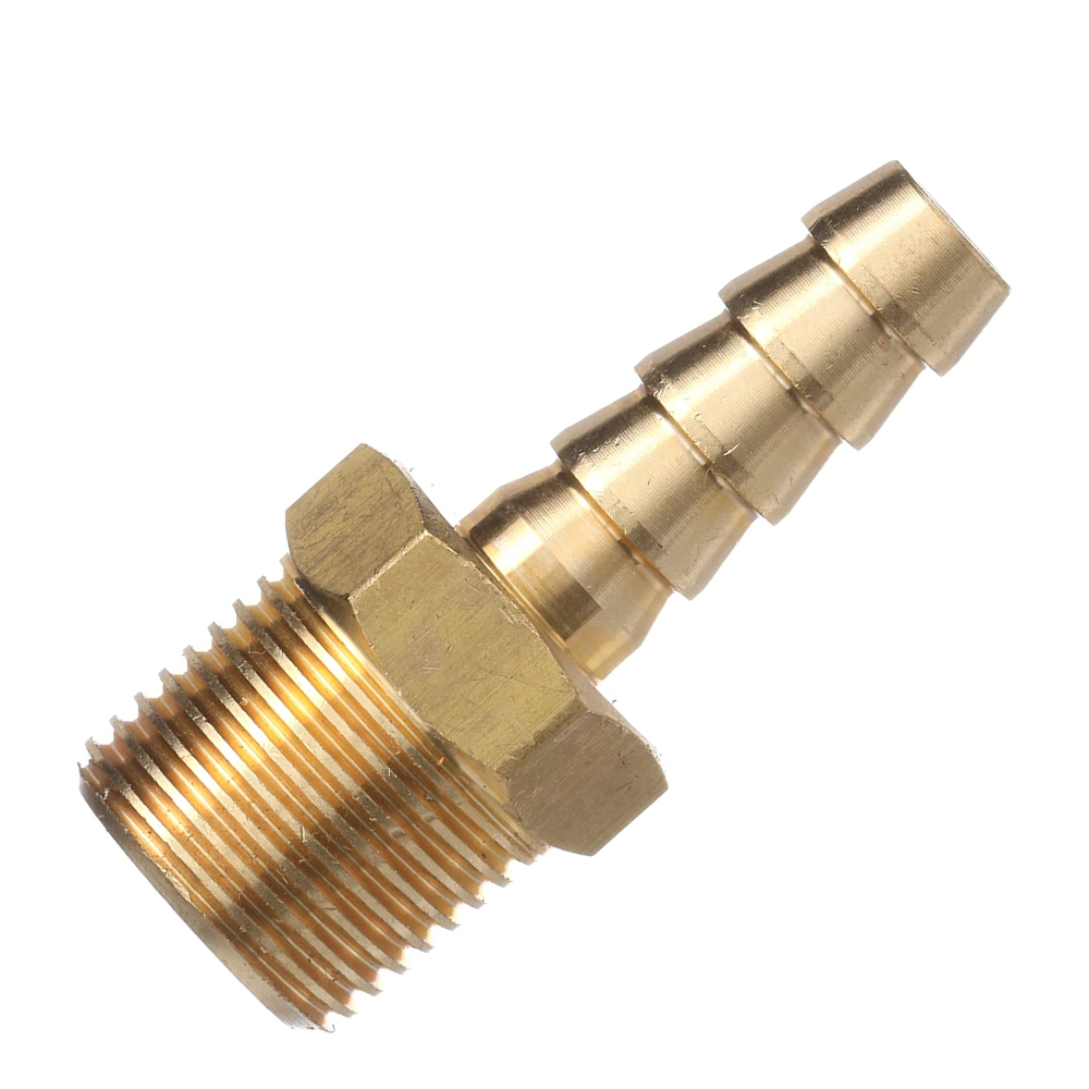 9 Pcs Brass 6mm Fuel Gas Hose Barb 1/4 inch Male Thread Coupling Fitting Gold