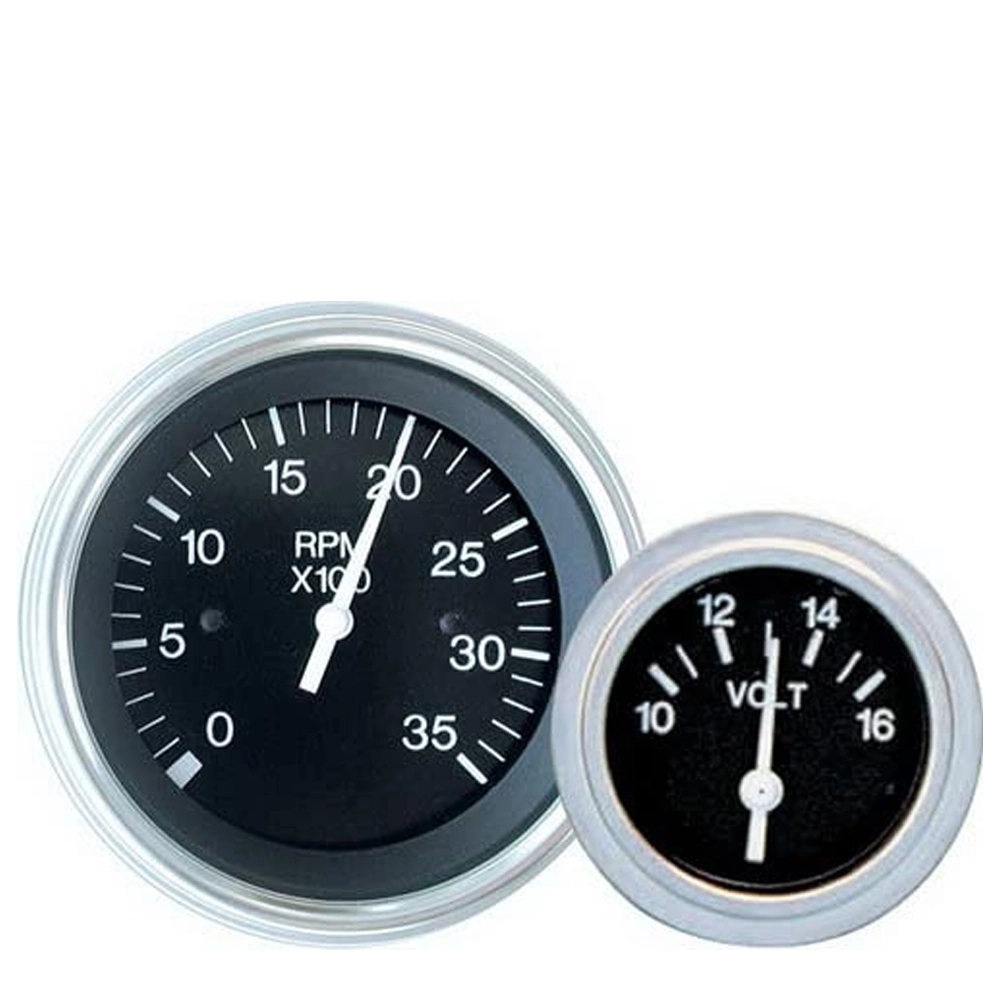 Teleflex Marine Oil Pressure Gauge 58180 - 2-1/4 Inch 12 Volt, 0-80 PSI, Halogen Illuminated, Black Bezel & White Face For Boats