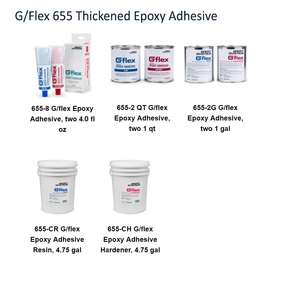 G/flex 655 Thickened Epoxy Adhesive Resin and Hardener All Sizes