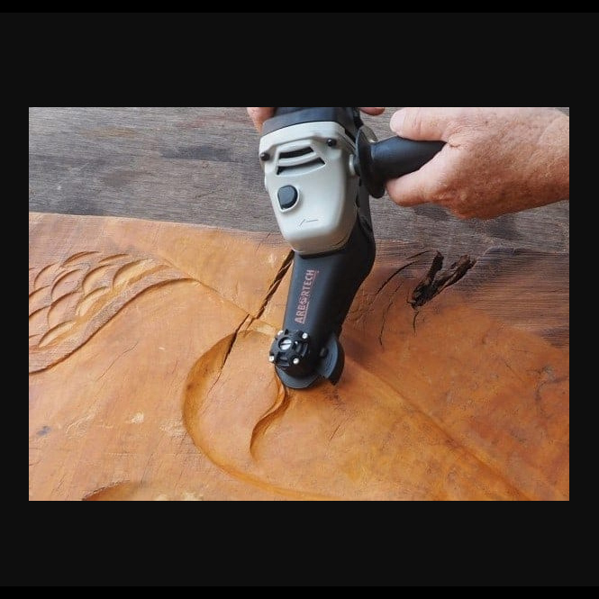 Arbortech detailed tool carving in action