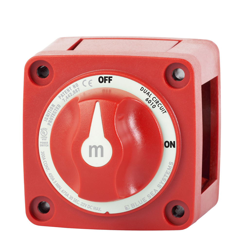 Blue Sea Systems M-Series Dual Circuit Plus Battery Switch - Dual Circuit Red