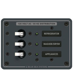 Blue Sea Systems 3 Position Toggle AC Circuit Breaker Panel