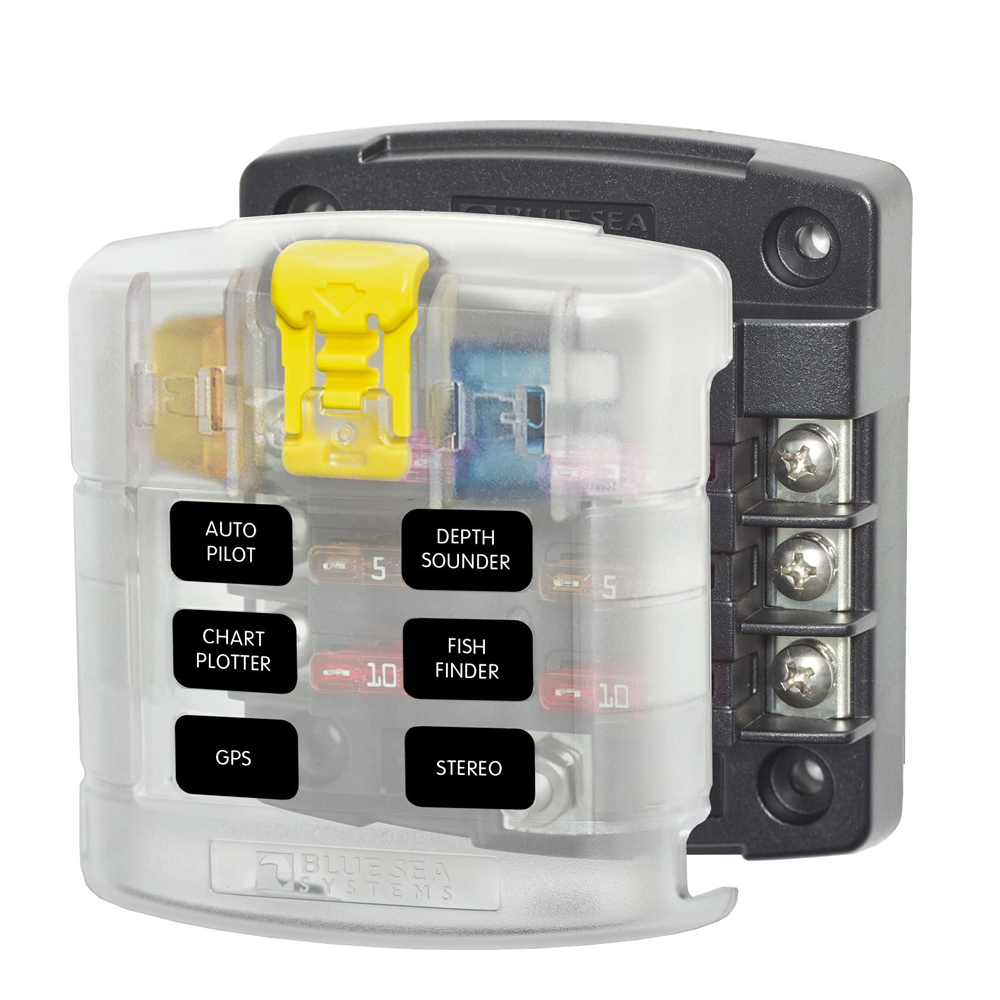 Blue Sea Systems ST Blade Fuse Blocks with Cover - 6 Circuits