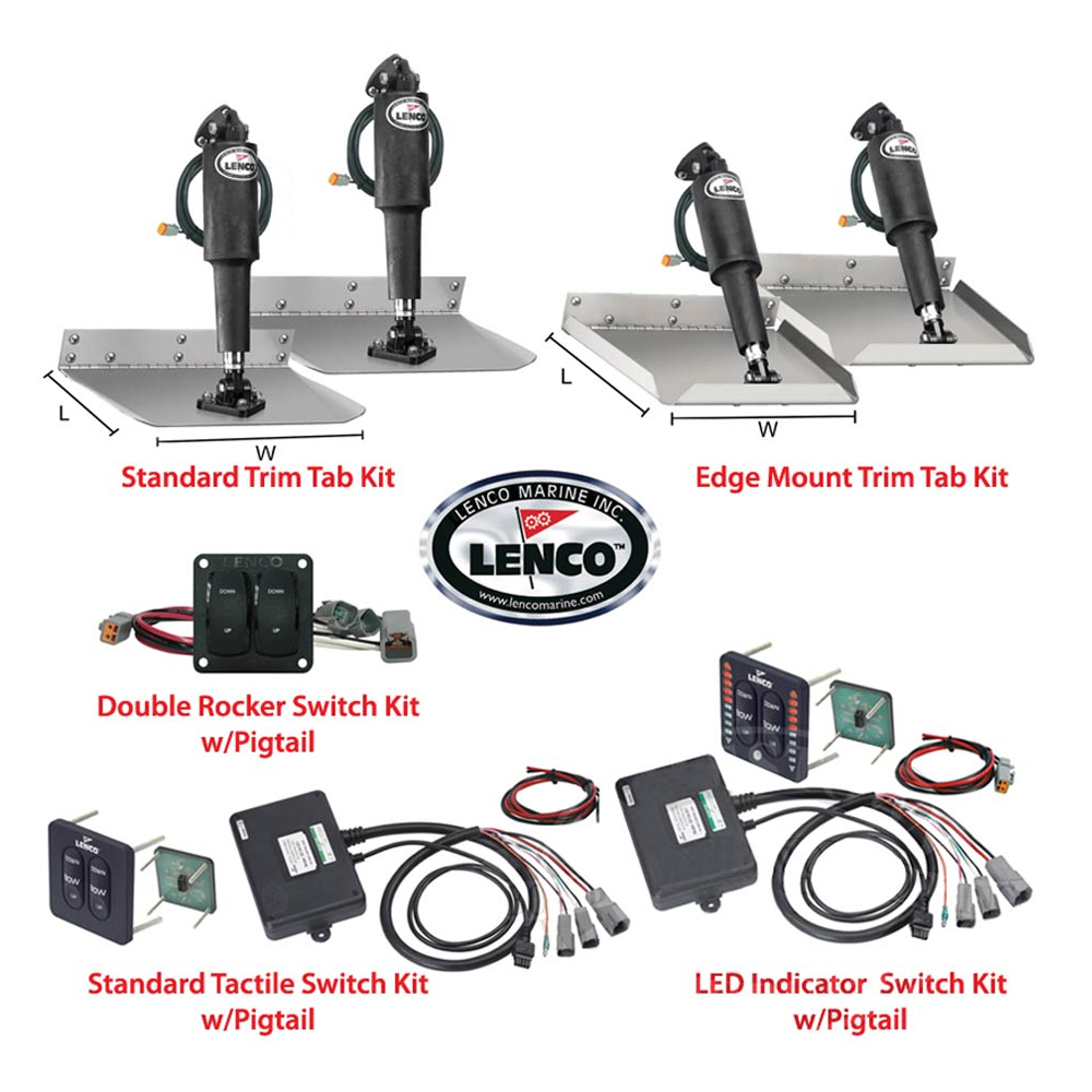 Lenco Electric Complete Trim Tab Kits with Switch