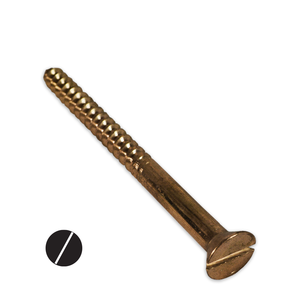 #12 Flat head slotted bronze wood screws in silicon bronze
