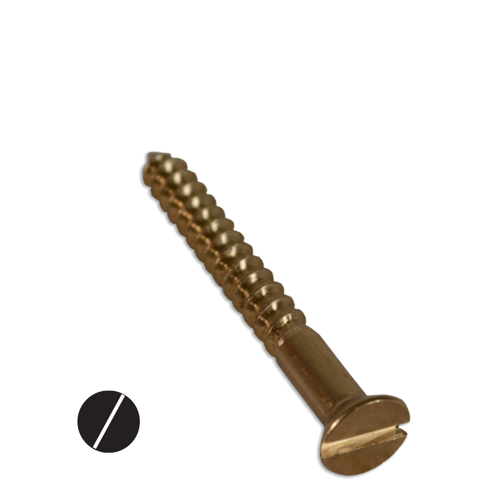 #6 Flat head slotted bronze wood screws in silicon bronze