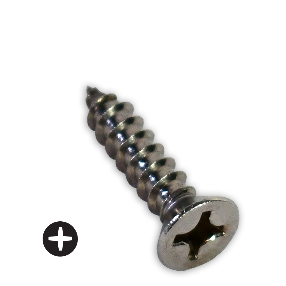 #12 Flat head phillips drive self tapping screws made of stainless steel
