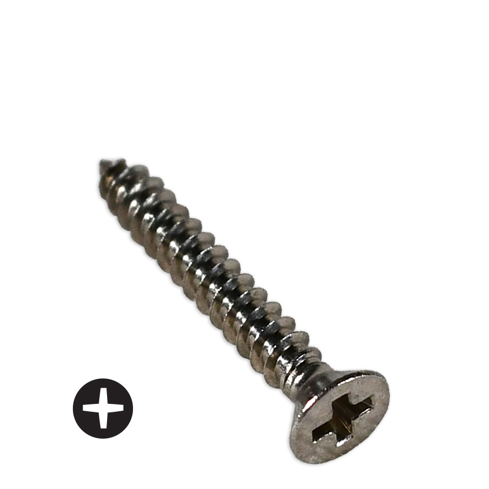 #4 Flat head phillips drive self tapping screws stainless steel
