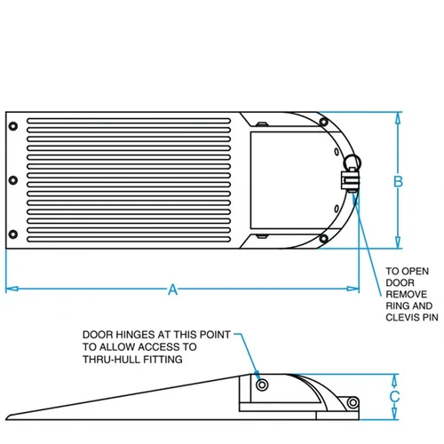 Groco Bronze Slotted Hull Strainer with Access Door