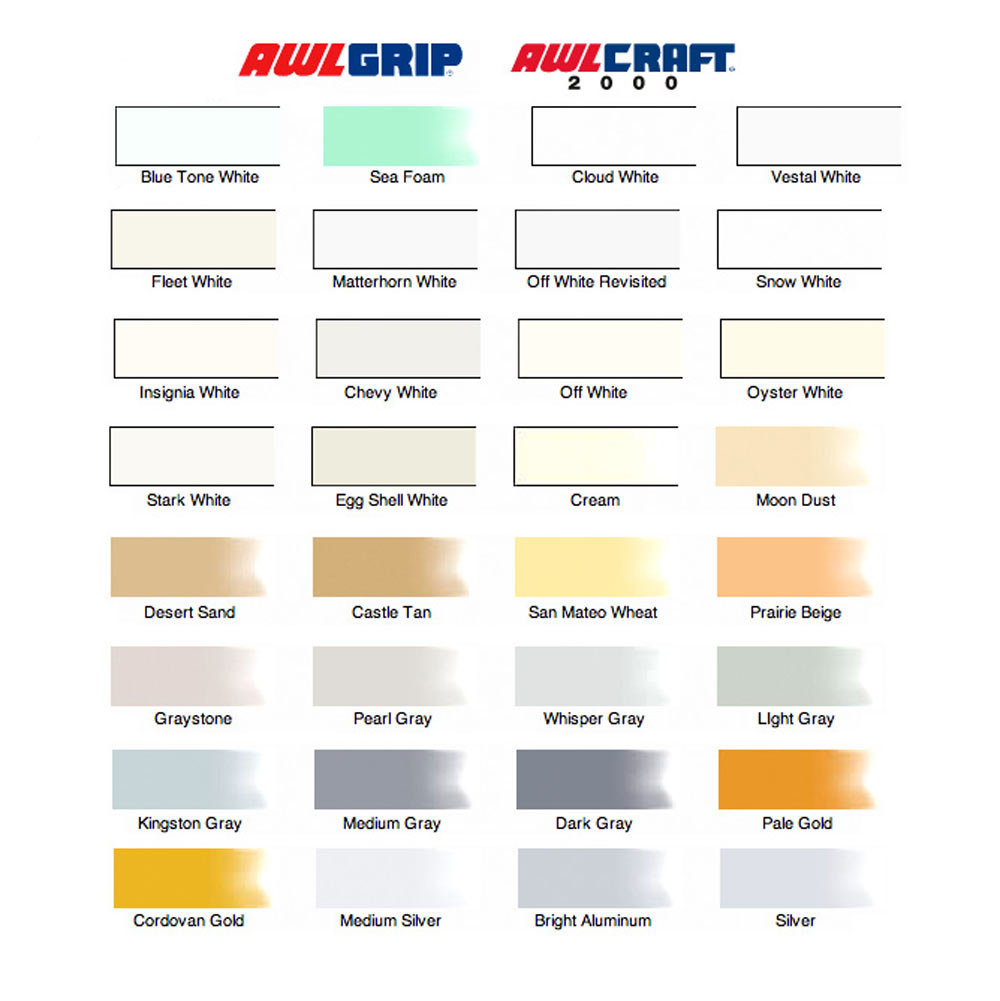 Awlgrip Polyester Urethane Topcoat Color Chart