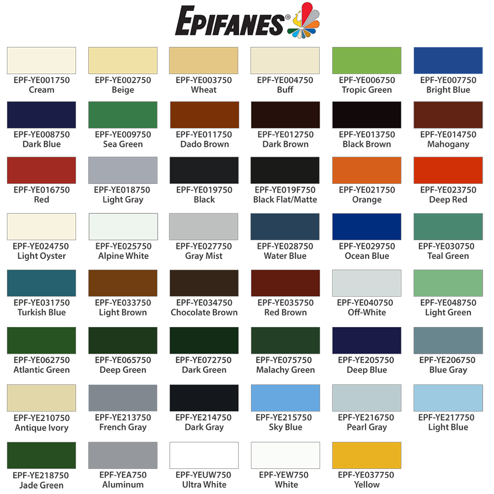Epifanes Yacht Enamel Color Chart