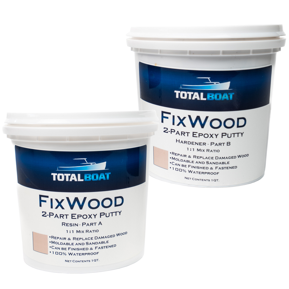 TotalBoat FixWood Wood Repair Epoxy Putty System Three Sculpwood Replacement